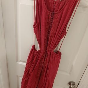 Red bohemian dress